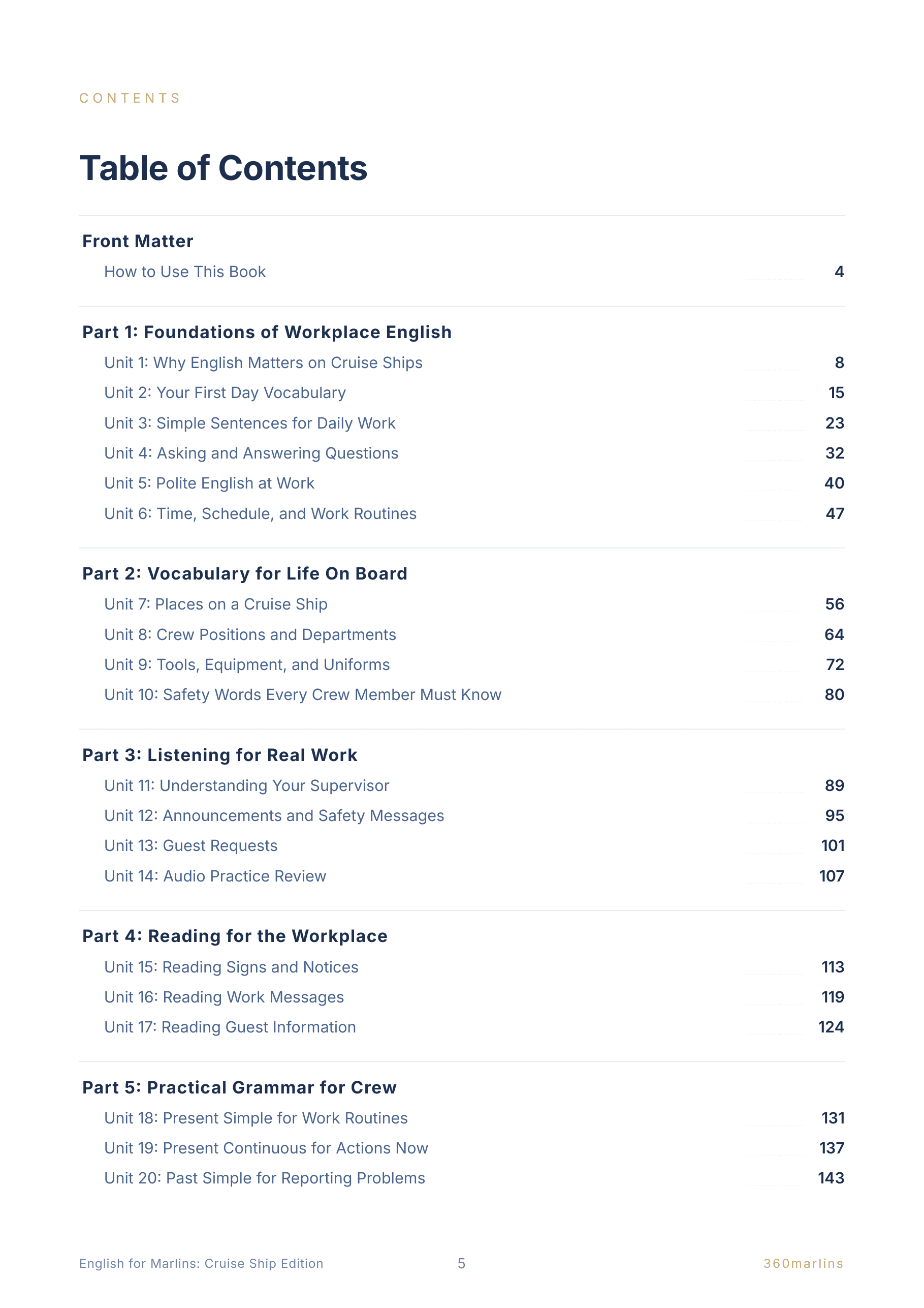 หน้า 5 — สารบัญ