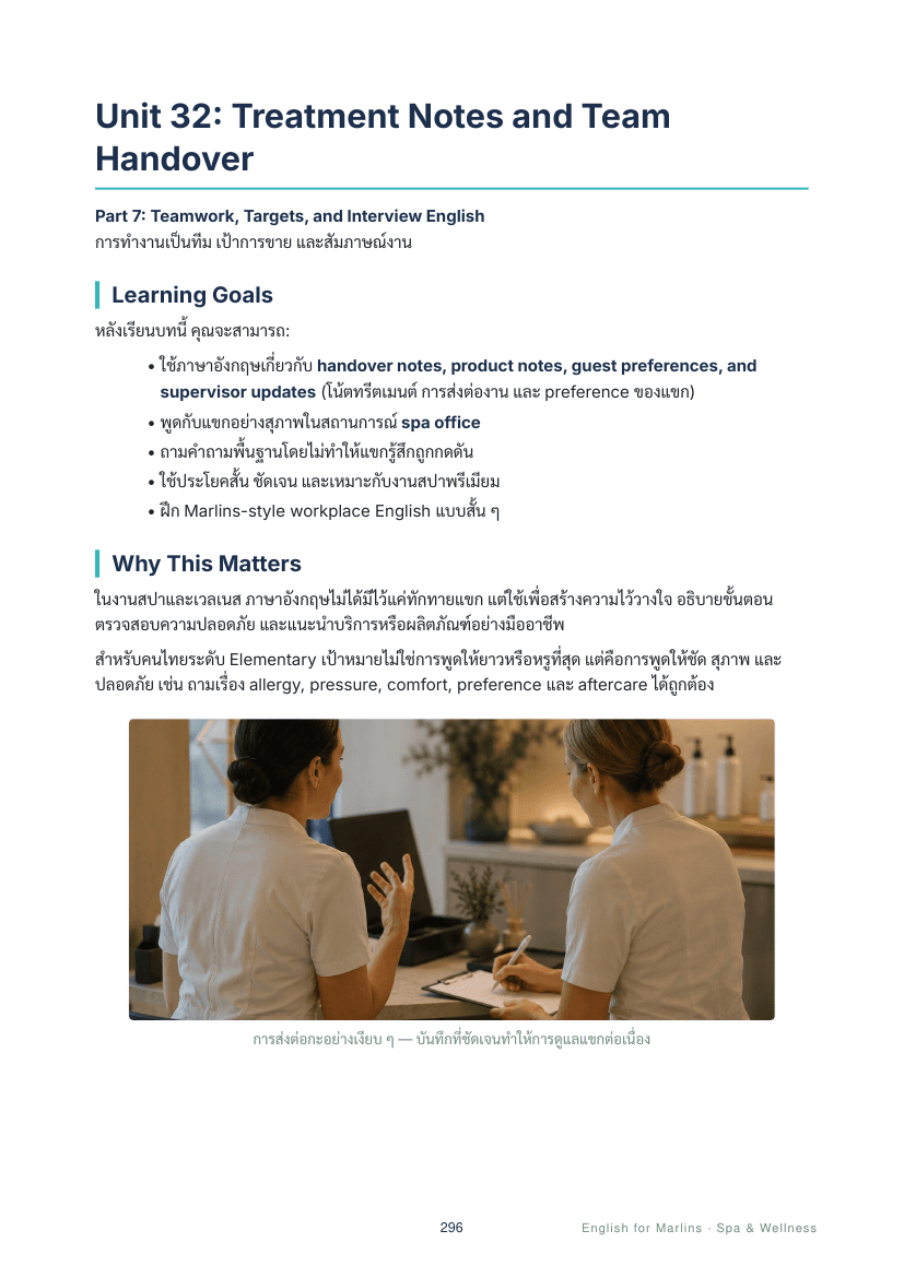 หน้า 296 — เปิด Part 7 (Teamwork & Interview English)