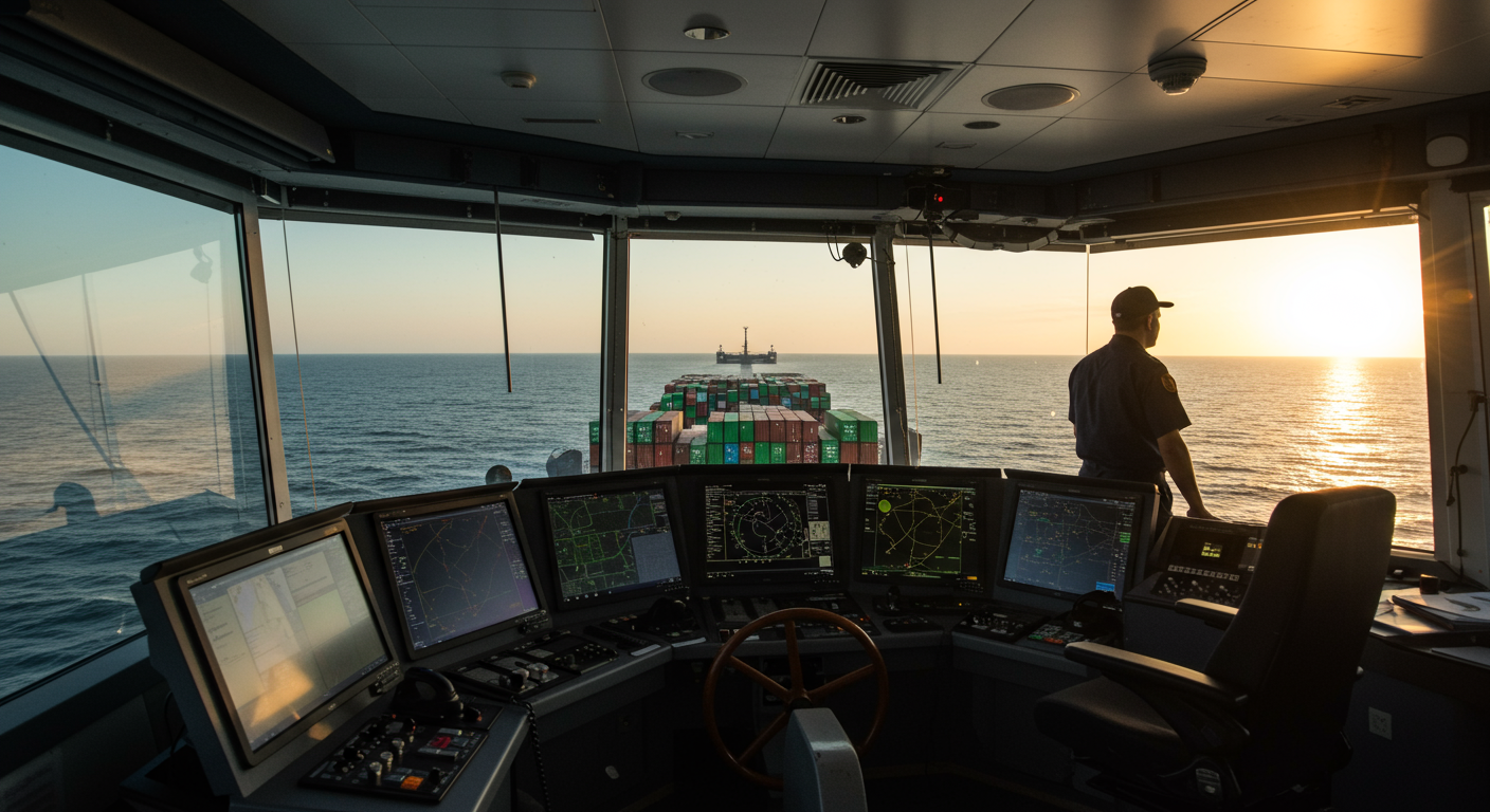 สะพานเดินเรือ (Bridge) ของเรือคอนเทนเนอร์ขนาดใหญ่